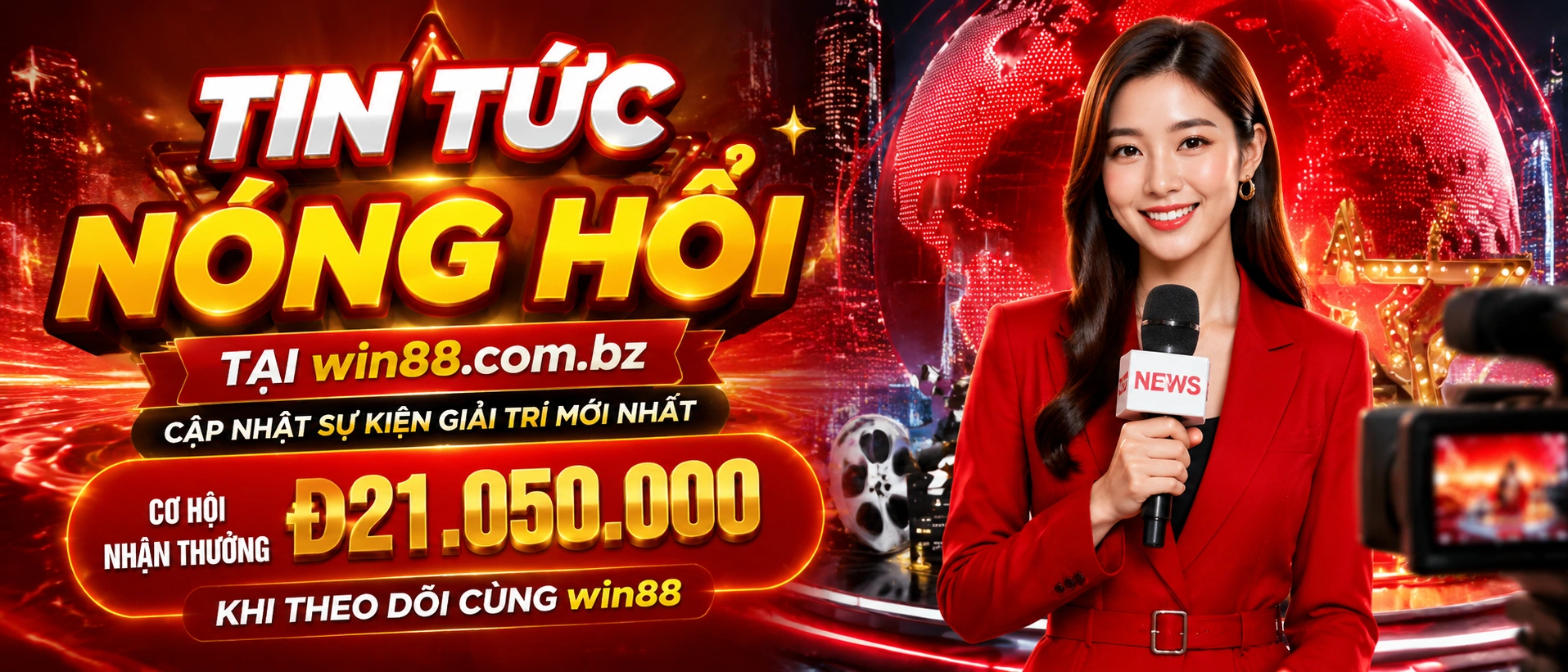 Giao diện tin tức Win88 hiển thị các cập nhật mới và ưu đãi nổi bật